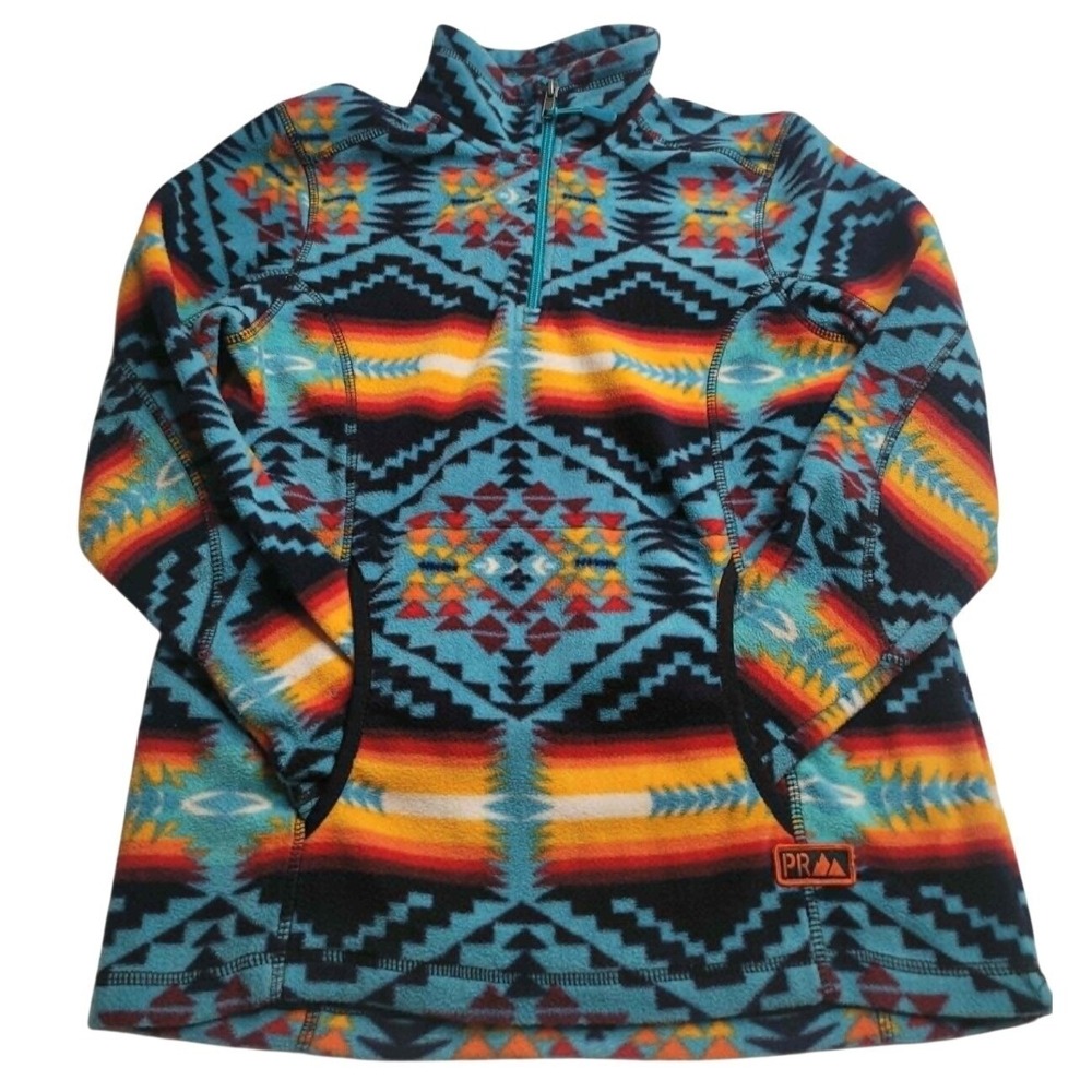 Powder River Outfitters Panhandle 1/4‎ Zip Fleece Pullover Youth Medium Aztec